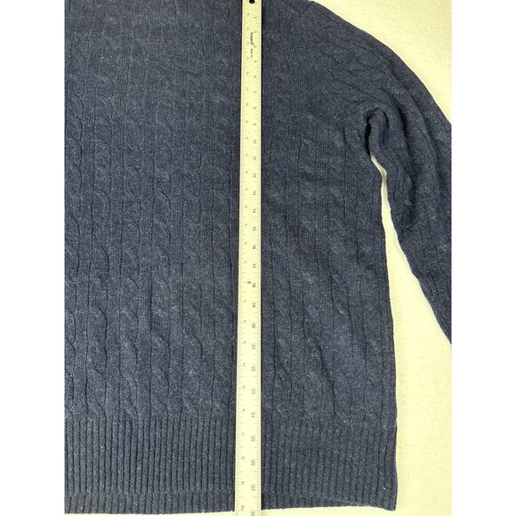 NWT Brooks brothers cableknit crew neck wool sweaters navy Men’s XL - Picture 7 of 9